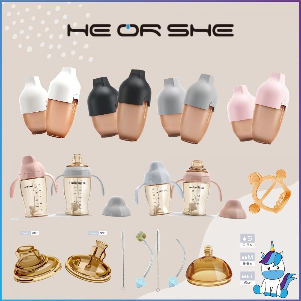 Heorshe Antibacterial Wristband Teether / Ultra Wide Neck Baby Bottle ...